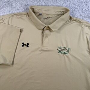 UAB Blazers Under Armour Polo Mens 2XL Gold Football Short Sleeve Stretch Shirt